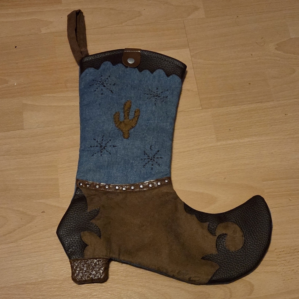 15x11" Cowboy Boot Christmas Stocking